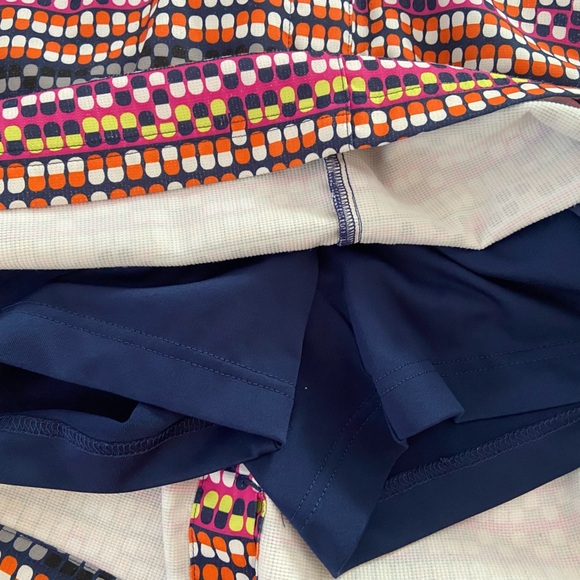 Slanzenger Activewear Golf Tennis Geometric Print Pull On Skirt Skort Sz 6 - Picture 7 of 7